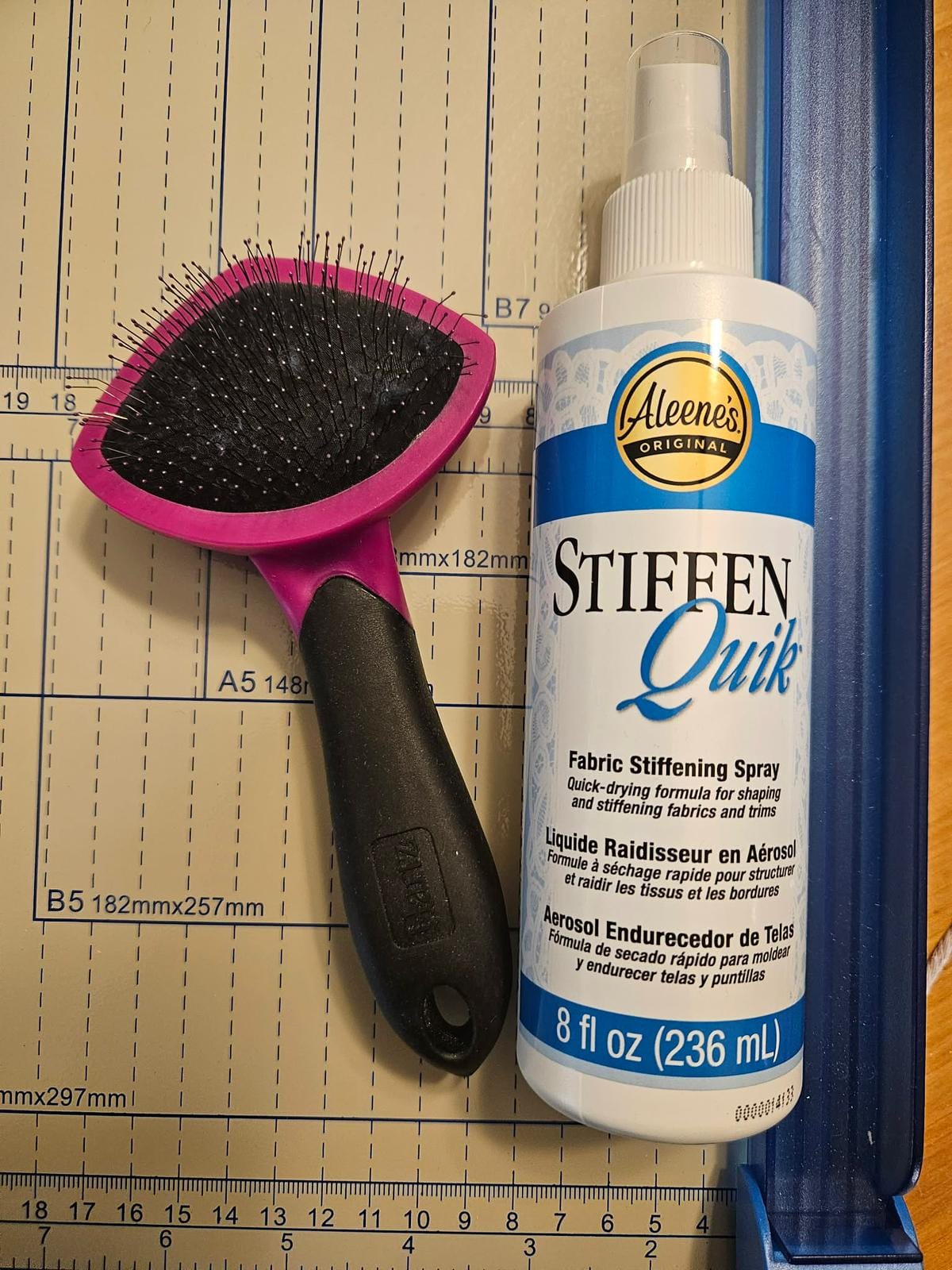 Stiffening Spray and Brush