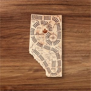 Alberta Shaped Cribbage Board