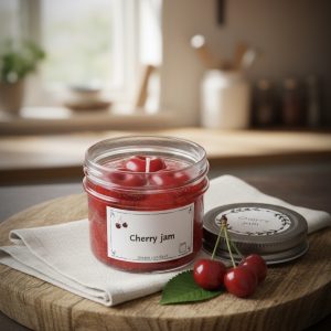 Hand-poured “Cherry Jam” mini jar candle