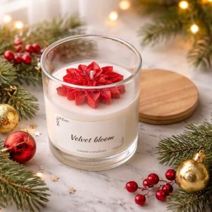 Hand-poured “Velvet Bloom” Aesthetic Jar Candle