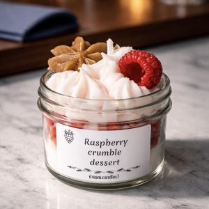 Hand-poured “Raspberry Crumble Dessert” Mini Jar Candle